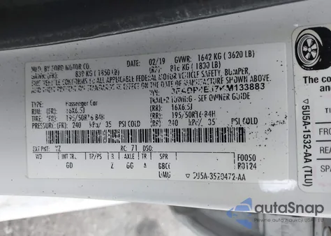 2019 Ford Fiesta Se z USA, uszkodzony, nr VIN 3FADP4EJ7KM133883